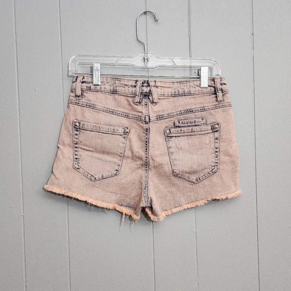 Jolt Studded Light Coral Fringe Shorts Grunge Streetwear Size 5 - Picture 5 of 10